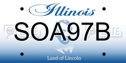 SOA97B Illinois License Plate