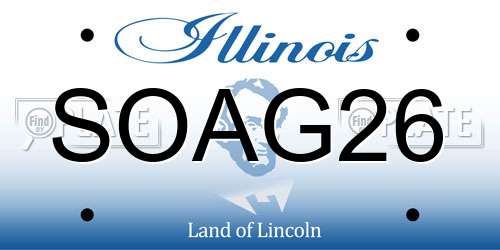SOAG26 Illinois License Plate