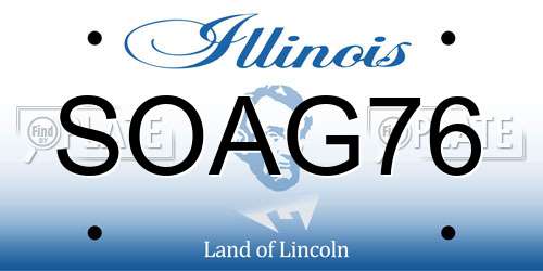SOAG76 Illinois License Plate