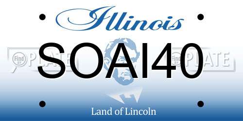 SOAI40 Illinois License Plate