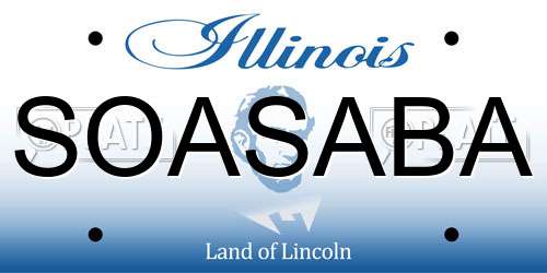 SOASABA Illinois License Plate