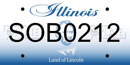 SOB0212 Illinois License Plate