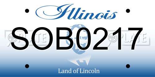 SOB0217 Illinois License Plate