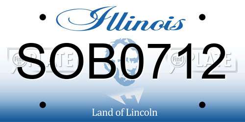 SOB0712 Illinois License Plate