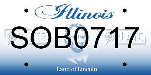 SOB0717 Illinois License Plate