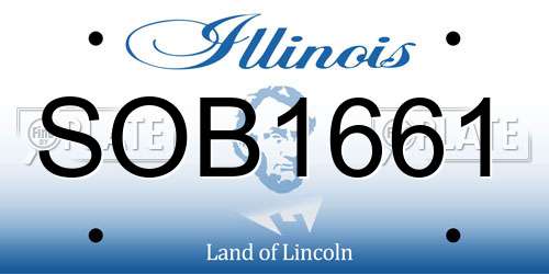 SOB1661 Illinois License Plate