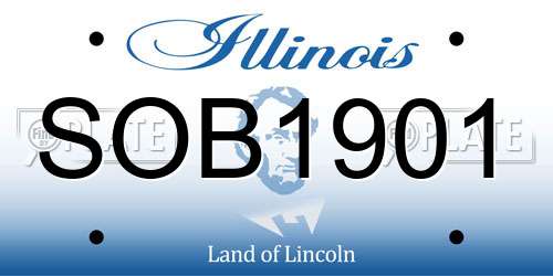 SOB1901 Illinois License Plate