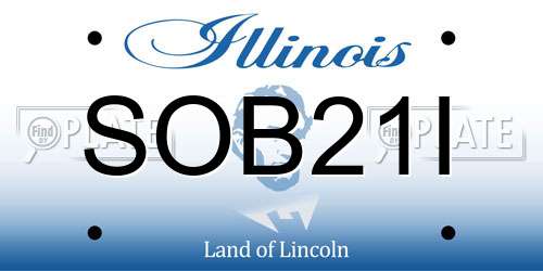 SOB21I Illinois License Plate