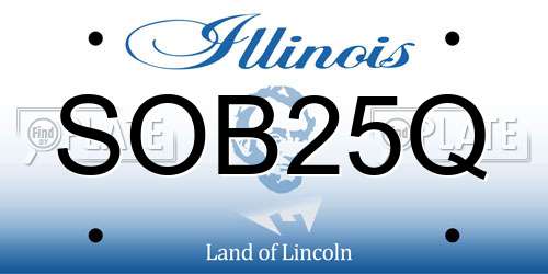 SOB25Q Illinois License Plate