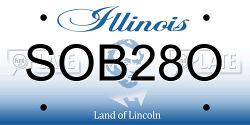 SOB28O Illinois License Plate