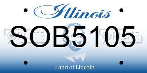 SOB5105 Illinois License Plate