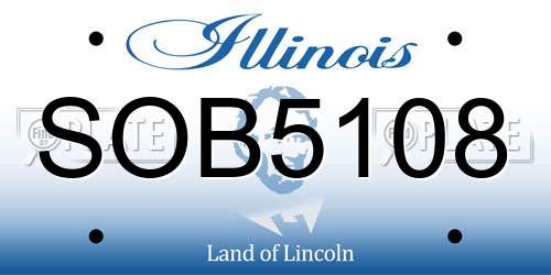 SOB5108 Illinois License Plate
