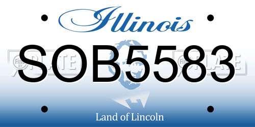 SOB5583 Illinois License Plate