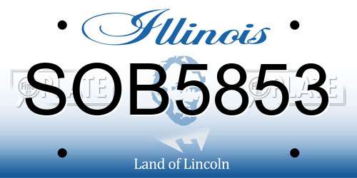 SOB5853 Illinois License Plate