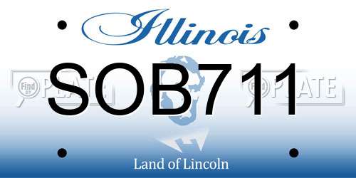 SOB711 Illinois License Plate
