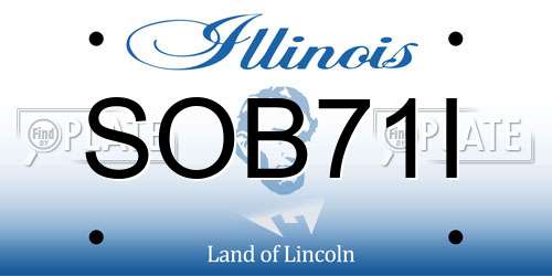 SOB71I Illinois License Plate