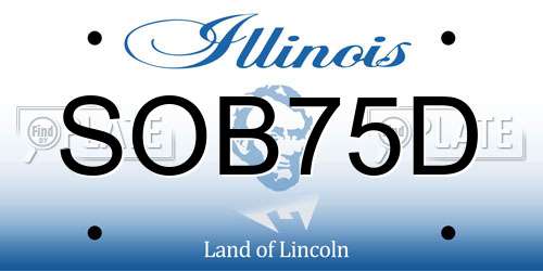 SOB75D Illinois License Plate