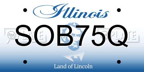 SOB75Q Illinois License Plate