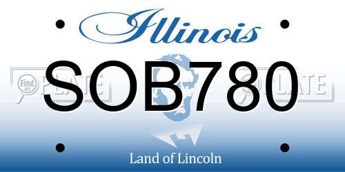 SOB780 Illinois License Plate
