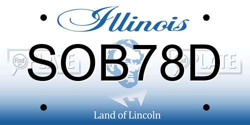 SOB78D Illinois License Plate