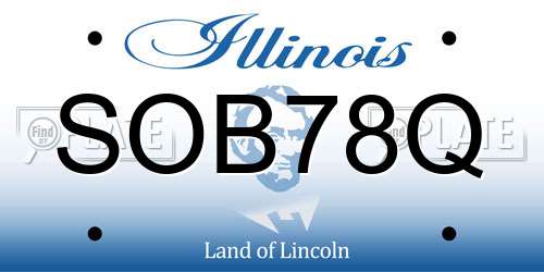 SOB78Q Illinois License Plate