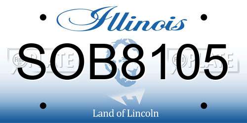 SOB8105 Illinois License Plate