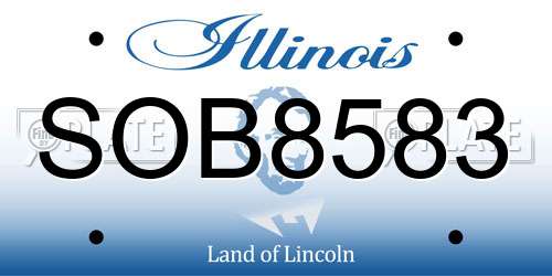SOB8583 Illinois License Plate