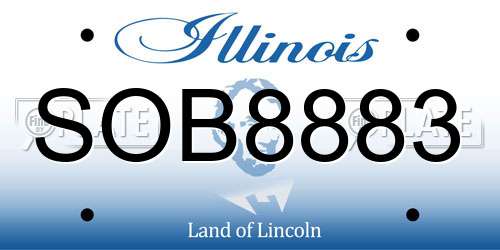 SOB8883 Illinois License Plate