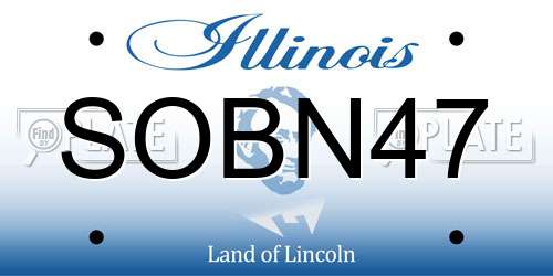 SOBN47 Illinois License Plate