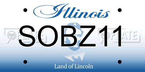 SOBZ11 Illinois License Plate