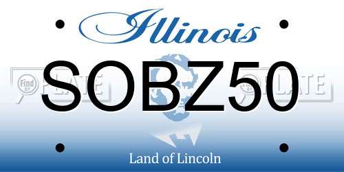 SOBZ50 Illinois License Plate