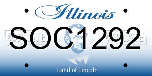 SOC1292 Illinois License Plate