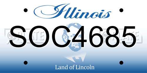 SOC4685 Illinois License Plate