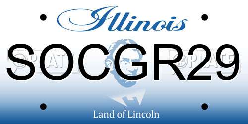 SOCGR29 Illinois License Plate