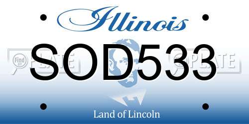 SOD533 Illinois License Plate