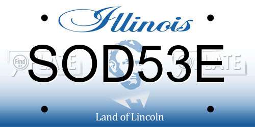 SOD53E Illinois License Plate