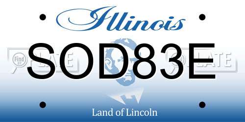 SOD83E Illinois License Plate