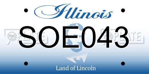 SOE043 Illinois License Plate