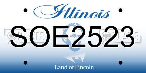 SOE2523 Illinois License Plate