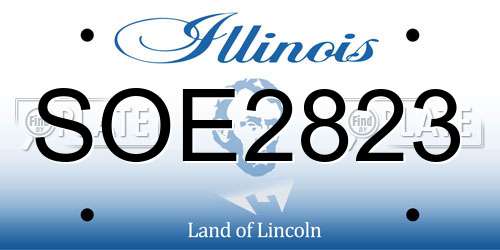 SOE2823 Illinois License Plate