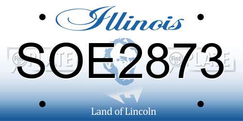SOE2873 Illinois License Plate