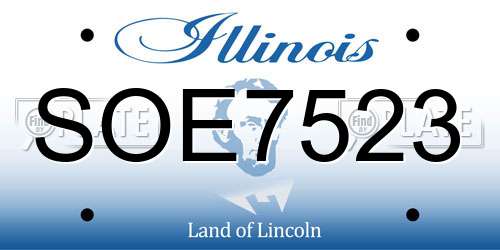 SOE7523 Illinois License Plate