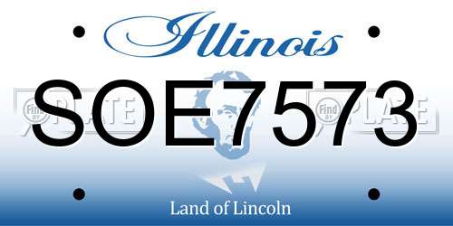 SOE7573 Illinois License Plate