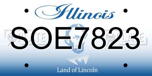 SOE7823 Illinois License Plate