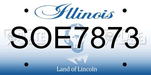 SOE7873 Illinois License Plate