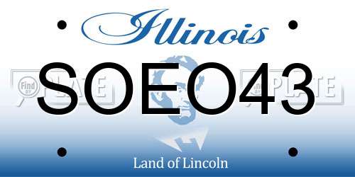 SOEO43 Illinois License Plate