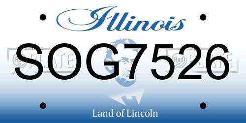 SOG7526 Illinois License Plate