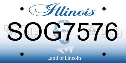 SOG7576 Illinois License Plate