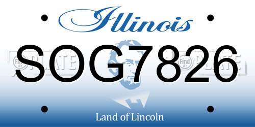 SOG7826 Illinois License Plate