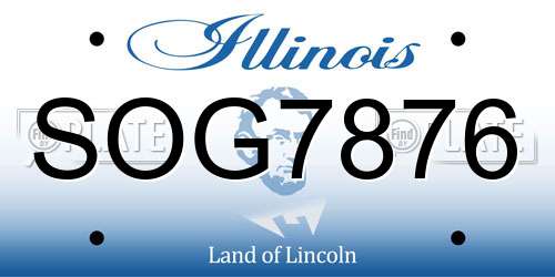 SOG7876 Illinois License Plate
